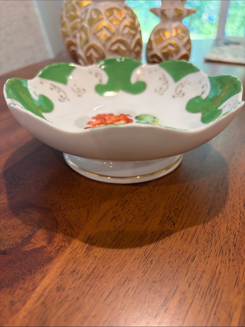 Vintage 50’s Floral Porcelain Footed Bowl Made in Japan - Picture 4 of 5